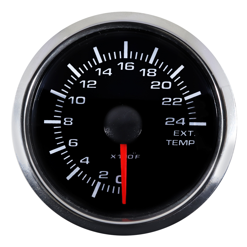 Taiwan Made 52 mm Auto Exhaust Gas Temperature Gauge White LED Black Face For Automobile
