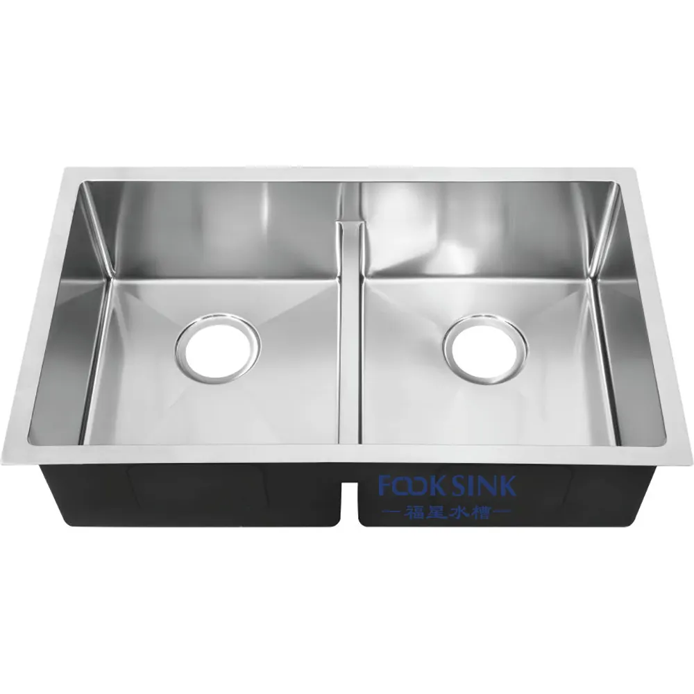 High Quanlity 304 Stainless Steel One Step Double Bowl Kitchen Sink