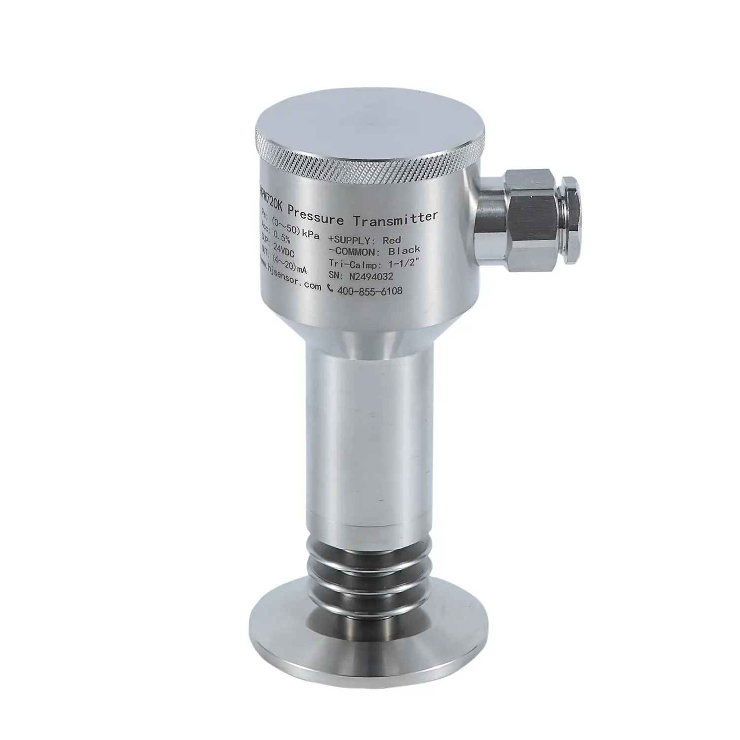 Clamp Fitting High Temperature Resistance Flush Diaphragm Pressure Level Transmitter For Sanitary Application 1bar 4~20ma 0.5%FS