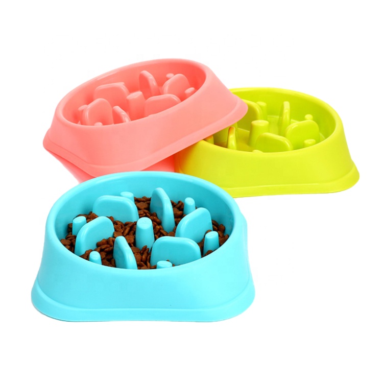 Wholesale portable round ABS pet dog slow feeder bowl