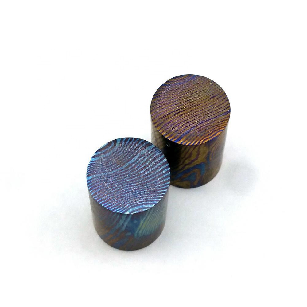 Изготовленные на заказ 2 сплавы 2,5 "x 0,5" Timascus Mokuti титановые Дамасские стержни