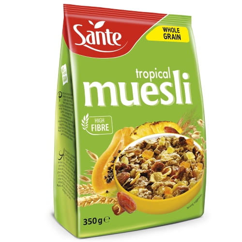 Тропические 100% без искусственных добавок Muesli, без добавления консервантов, без добавления ароматизаторов