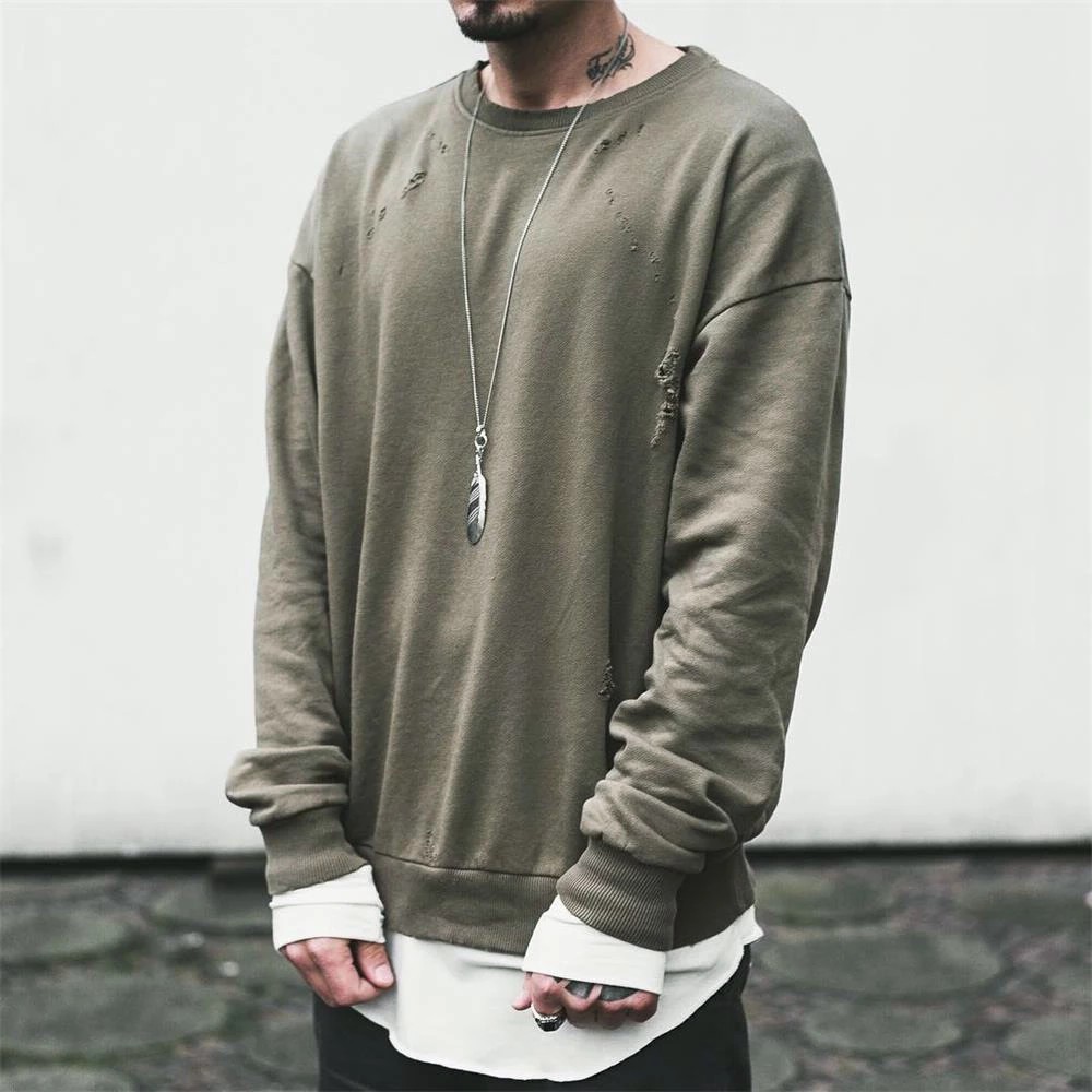 1 Spring Autumn Clothes Long Sleeve Mens Loose Style Oversized Sweatshirt