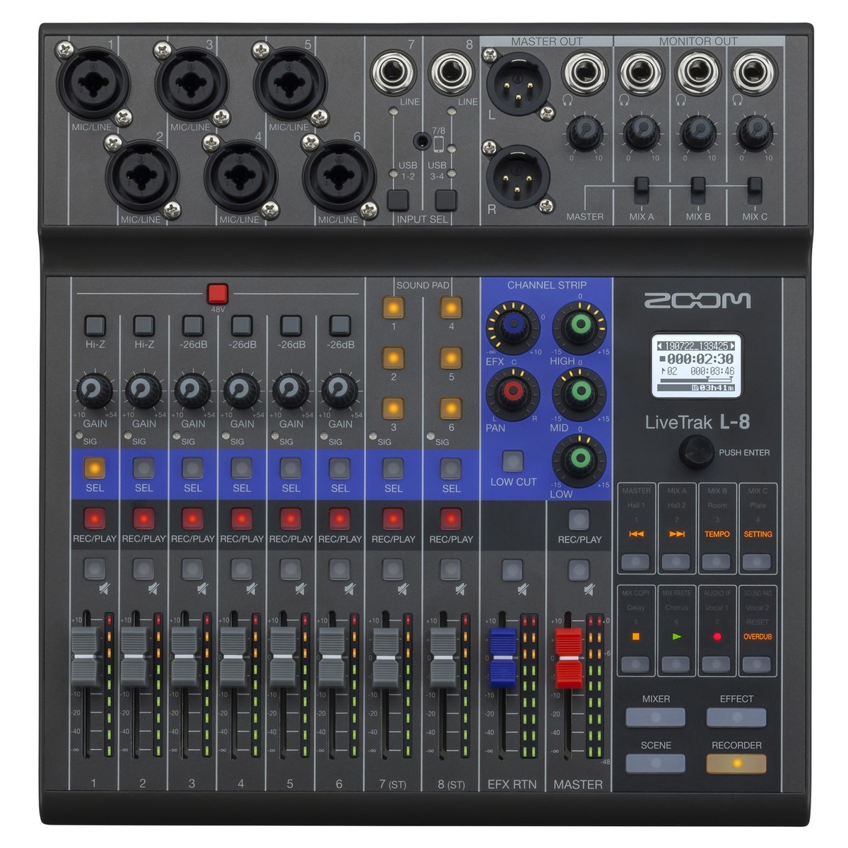 100% Zoom LiveTrak L-8 Mixer for Podcasters and Musicians