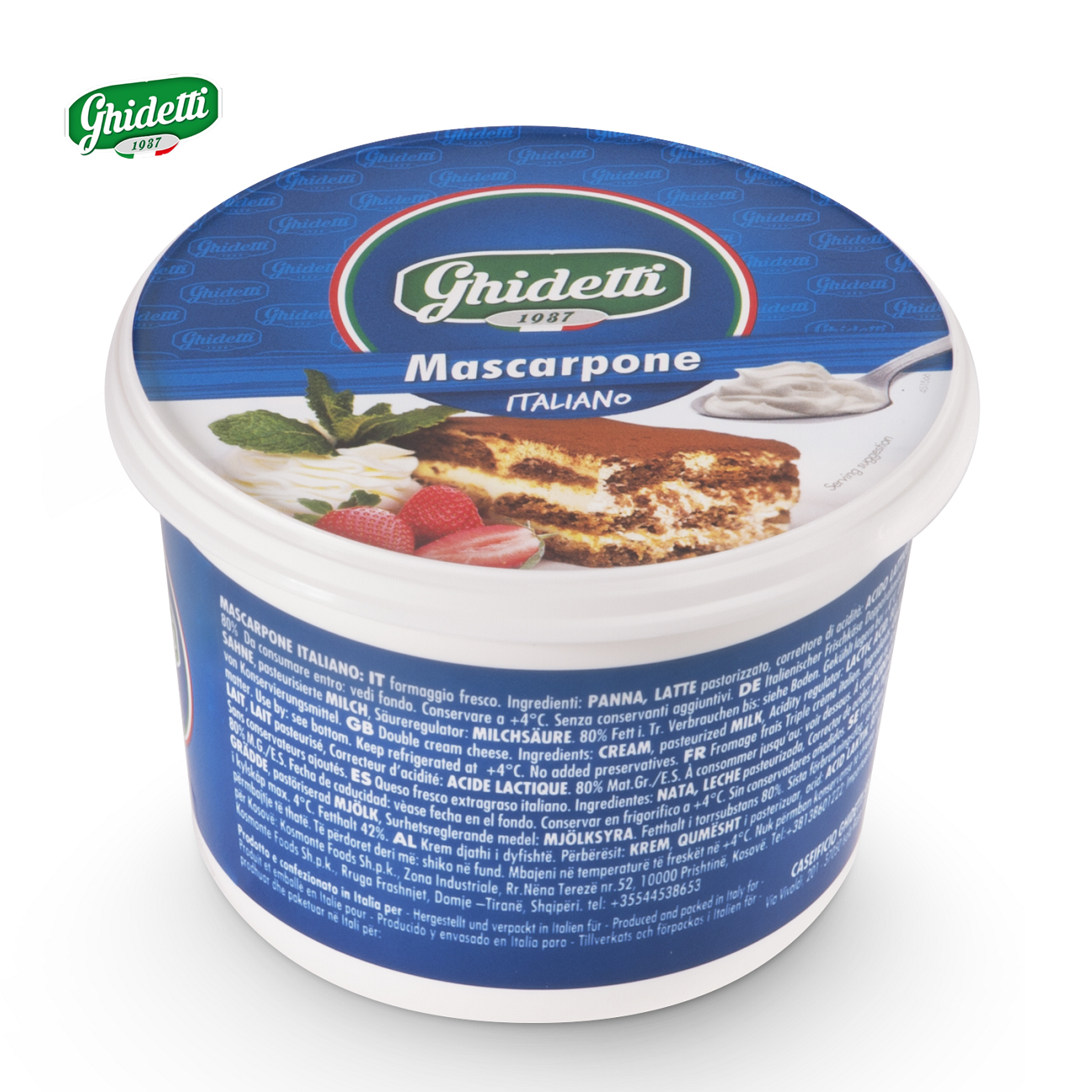 Top Quality Italian Delicious Mascarpone Creamy Cheese 42% Fat 500g Perfect for Tiramisu Cake