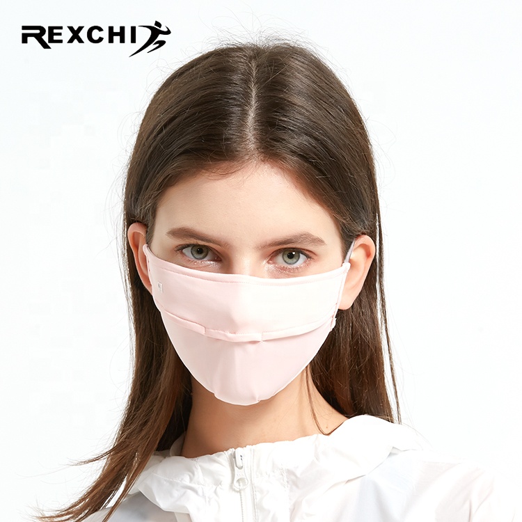 REXCHI XKZ28 Wholesale Face Masks With Designs Custom Logo Cycling Sunscreen Ice Silk UV Protection Face Masks With Designs
