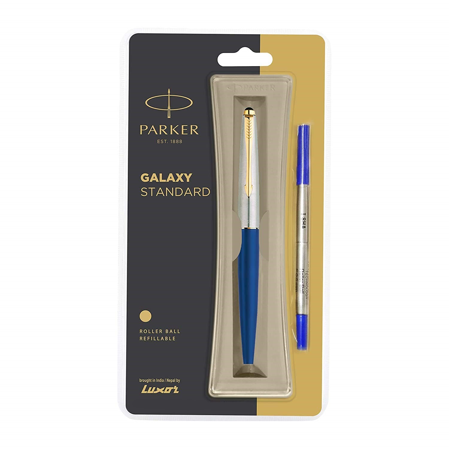 Шариковая ручка Parker galaxy стандартная Золотая отделка из нержавеющей стали голубая пластиковая Премиум ручка parker с логотипом на заказ