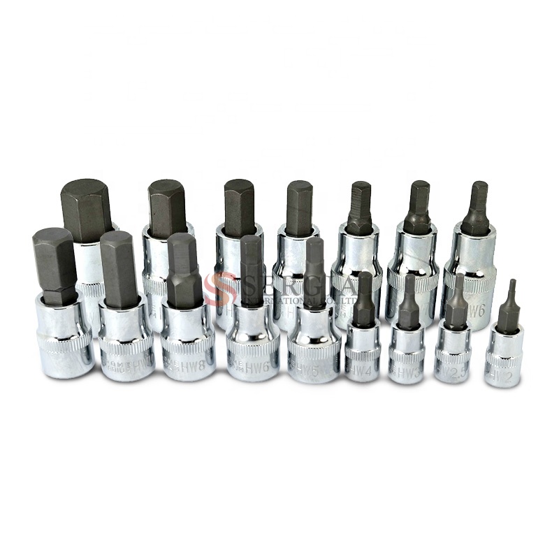16Pcs 1/2" Metric Hex Bit Socket Set