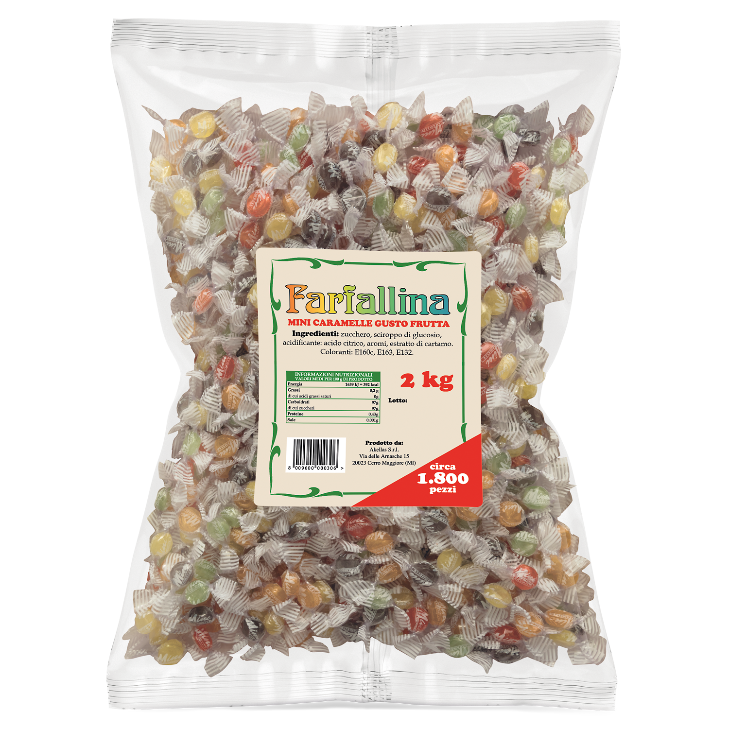 italian mini assorted fruits FARFALLINA KG 2