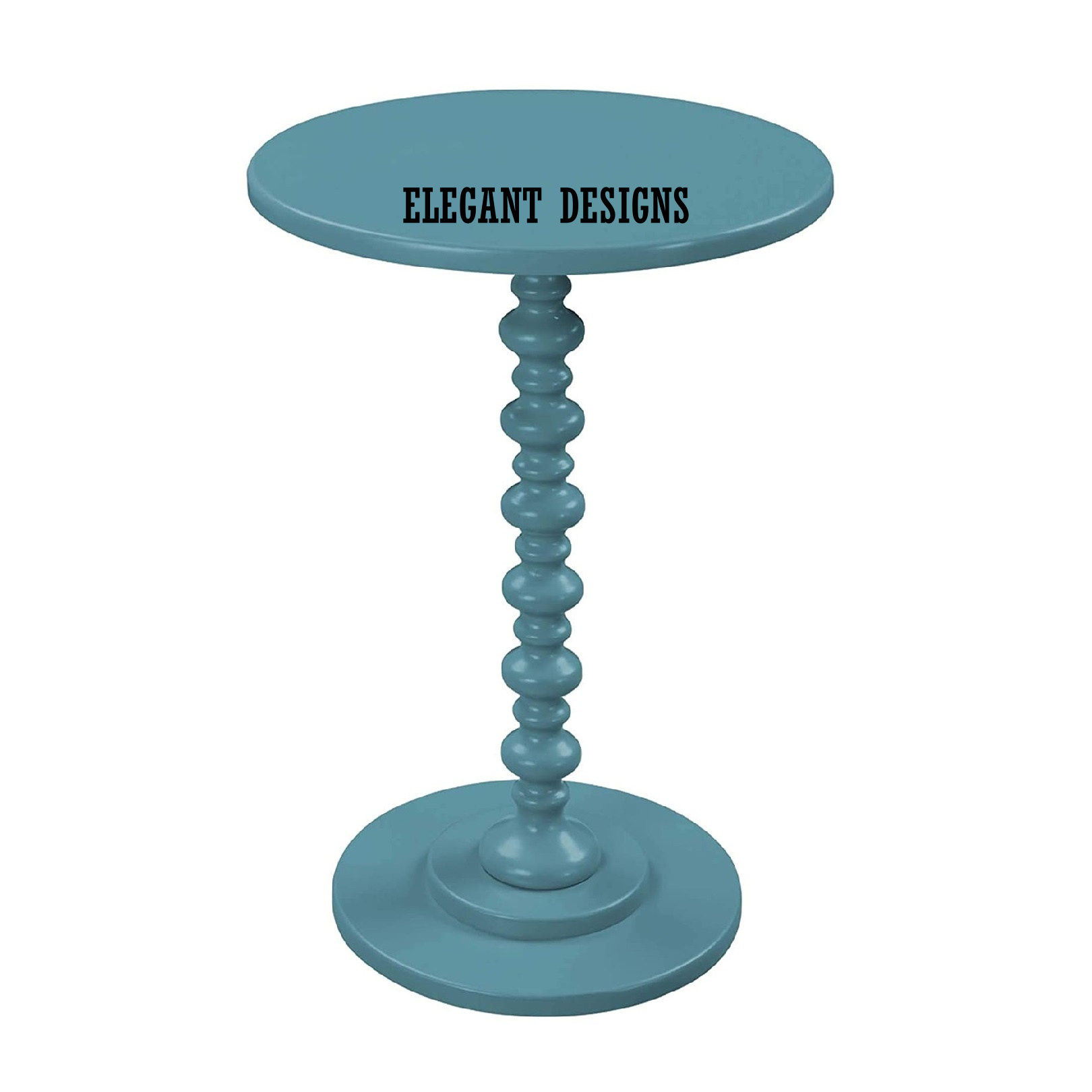 Stylish Long Pedestal Table Blue Color Hand Painted Top Quality Custom Size And Shape Aluminium Unique Drawing Room Table
