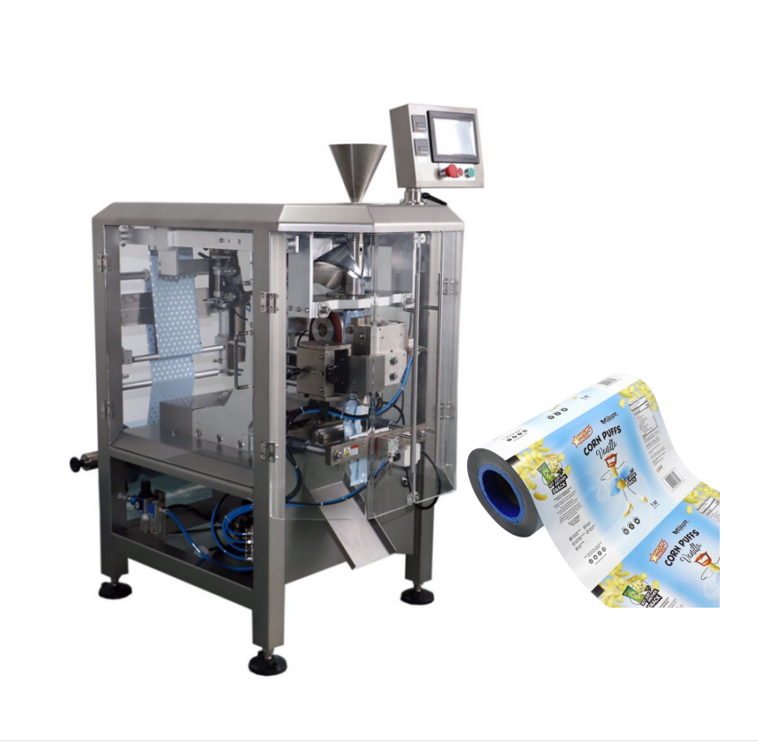 low cost automatic vertical coffee blend form fill seal packing machine food grade plastic film roll