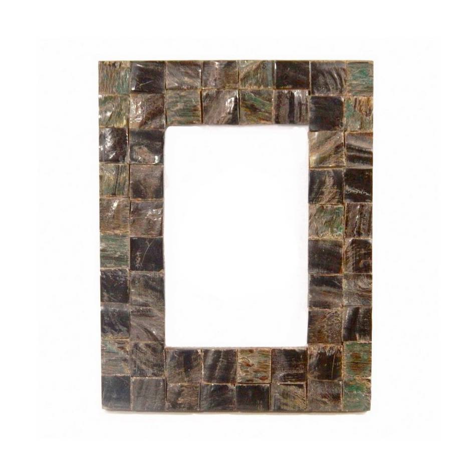 Amazing Glass Finish Shiny Rectangular Shape Picture Mirror Frame In Gray And Black Color