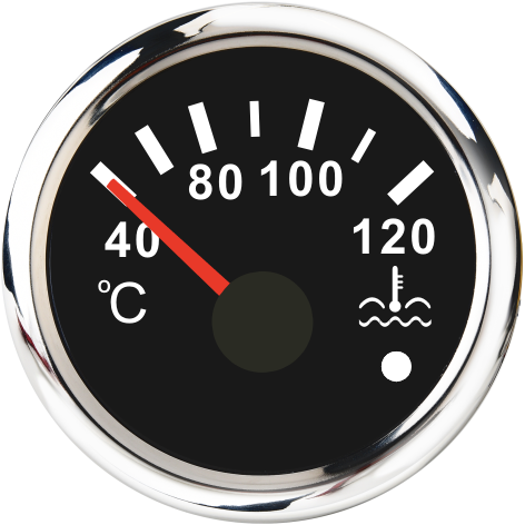 52mm Black face white light marine yacht boat Water temp gauge meter