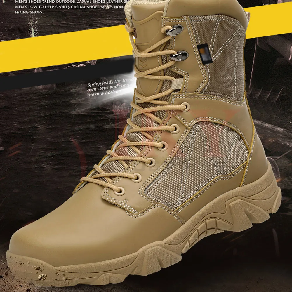 Men Tactical Boots Army Boots Men's Military Desert Waterproof Work Safety Shoes Climbing Sport Shoes Ankle Men Outdoor Boots