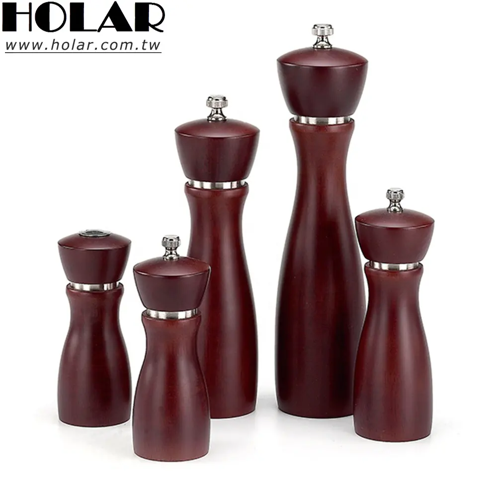 Wood Salt And Pepper [Holar] Taiwan Made Wooden Manual Salt And Pepper Mills With Stainless Steel
