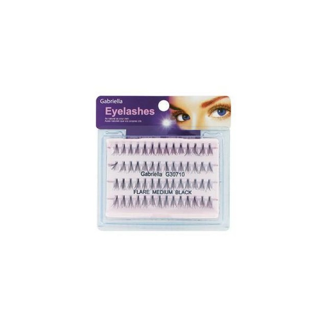 Eyelashes Flares Knot Free G30710 Medium Black