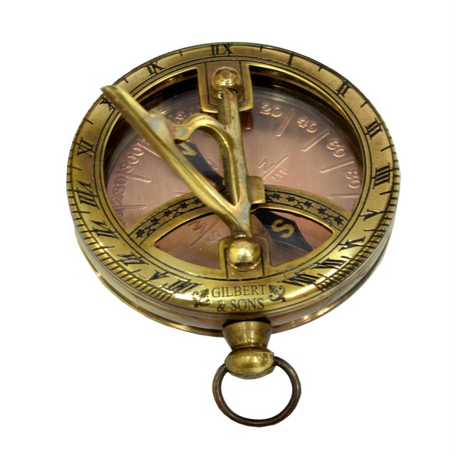 Brass Compass,MARINE GILBERT & SONS ANTIQUE MARINE SUNDIAL COMPASS - 2.5 INCH