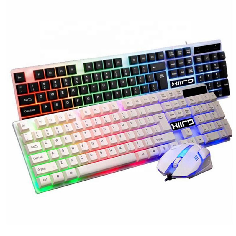 7 Colors Backlit Wired Gaming Office Keyboard And Mouse Set Pc Backlight Gamer Keyboard Mouse Combo
