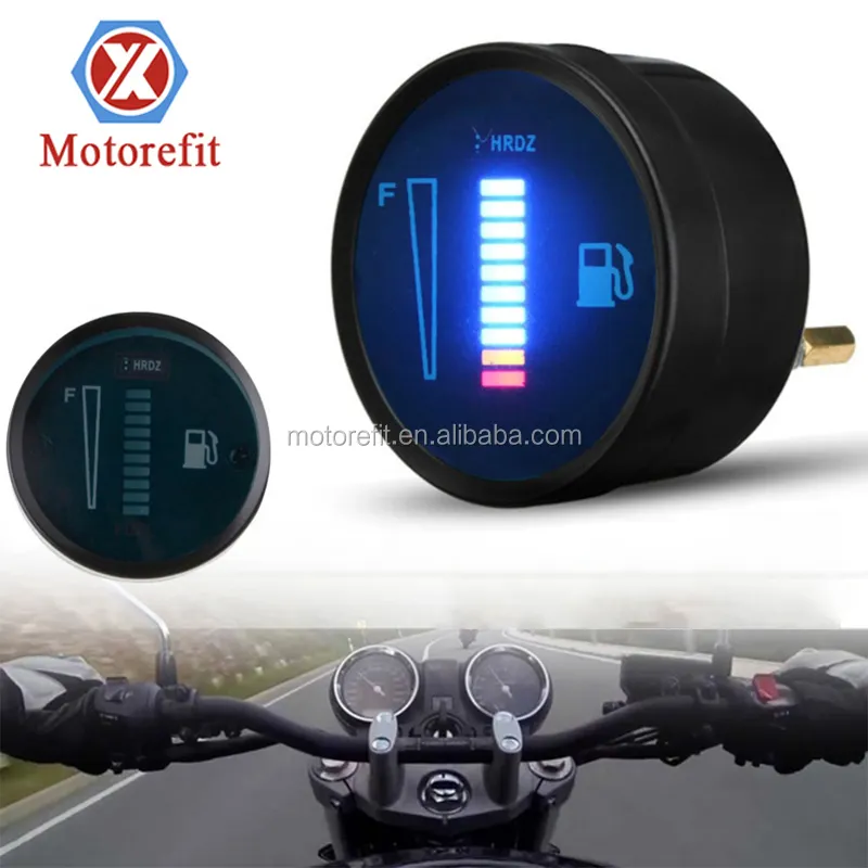 RTS Motorcycle Fuel Level Meter Gauge 2 inches 52mm LED Digital Speedometer Universal Fuel Meters Oil Lever
