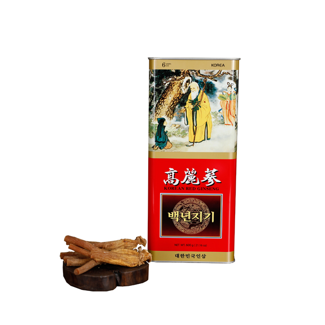 Korean Time-honored Ginseng Company You&I Corporation Centuria 6 Years Dried Panax Red Ginseng Roots 600g / 300g / 150g Can Pack