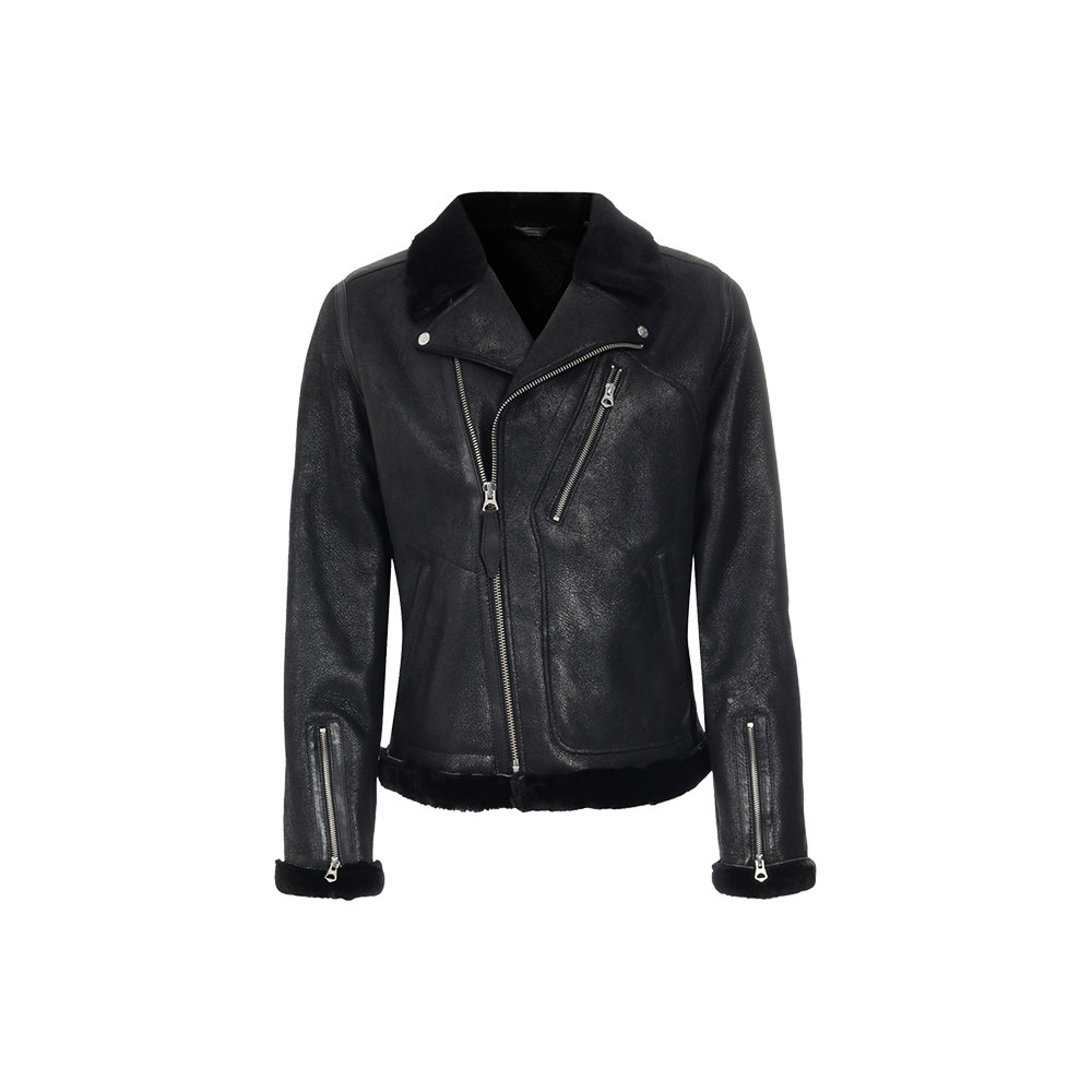 FCJ-026 Ladies Girls Fashion Leather Jacket/Pure Genuine Leather Jacket with Fur collar decoration/Biker Style Women Jacket