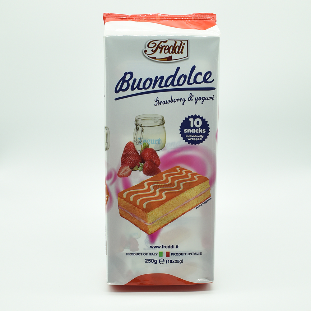 Made in Italy Soft mini cake BUONDOLCE strawberry+-yogurt 25g x 10 = 250g for daily consumption
