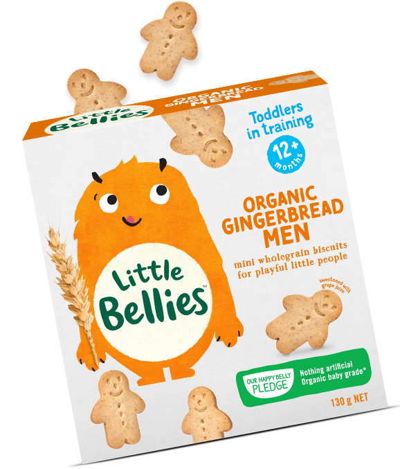 Little Bellies 100% Organic Healthy Wholegrain Gingerbread Men Biscuits for Toddler / Kids Food