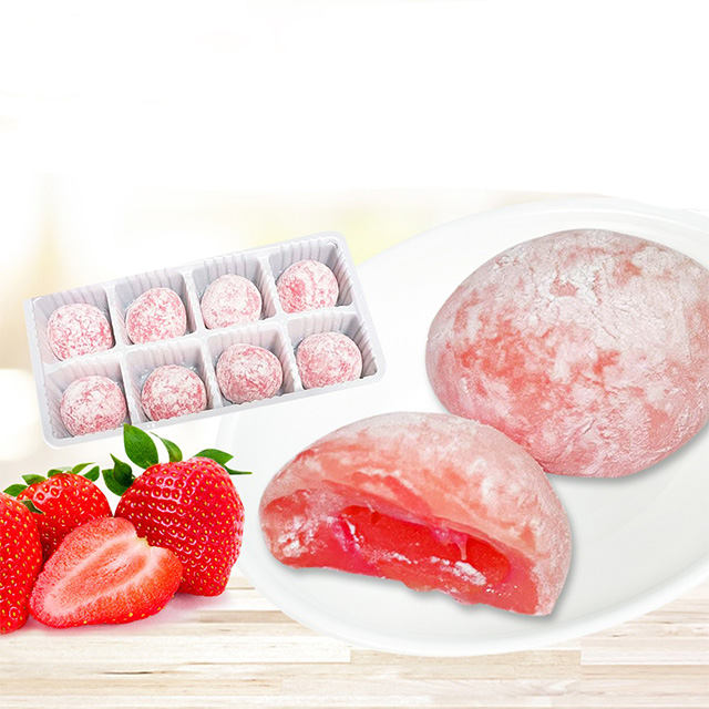 Strawberry Mochi Japanese Style Mochi Daifuku Rice Cake Grain Snack