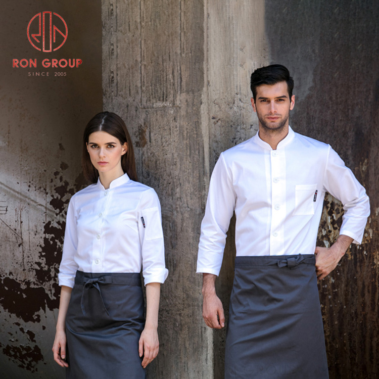 Long and Short Sleeve Restaurant Chef Kitchen Uniform Waiter Uniform Fabric Designs Chef Uniform