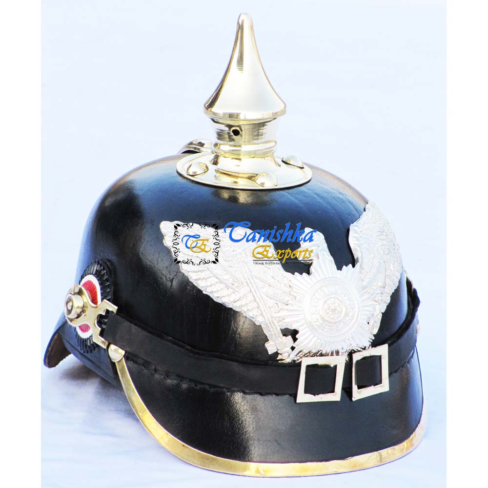 Кожаный немецкий шлем, немецкий прусский шлем, шлем Pickelhaube