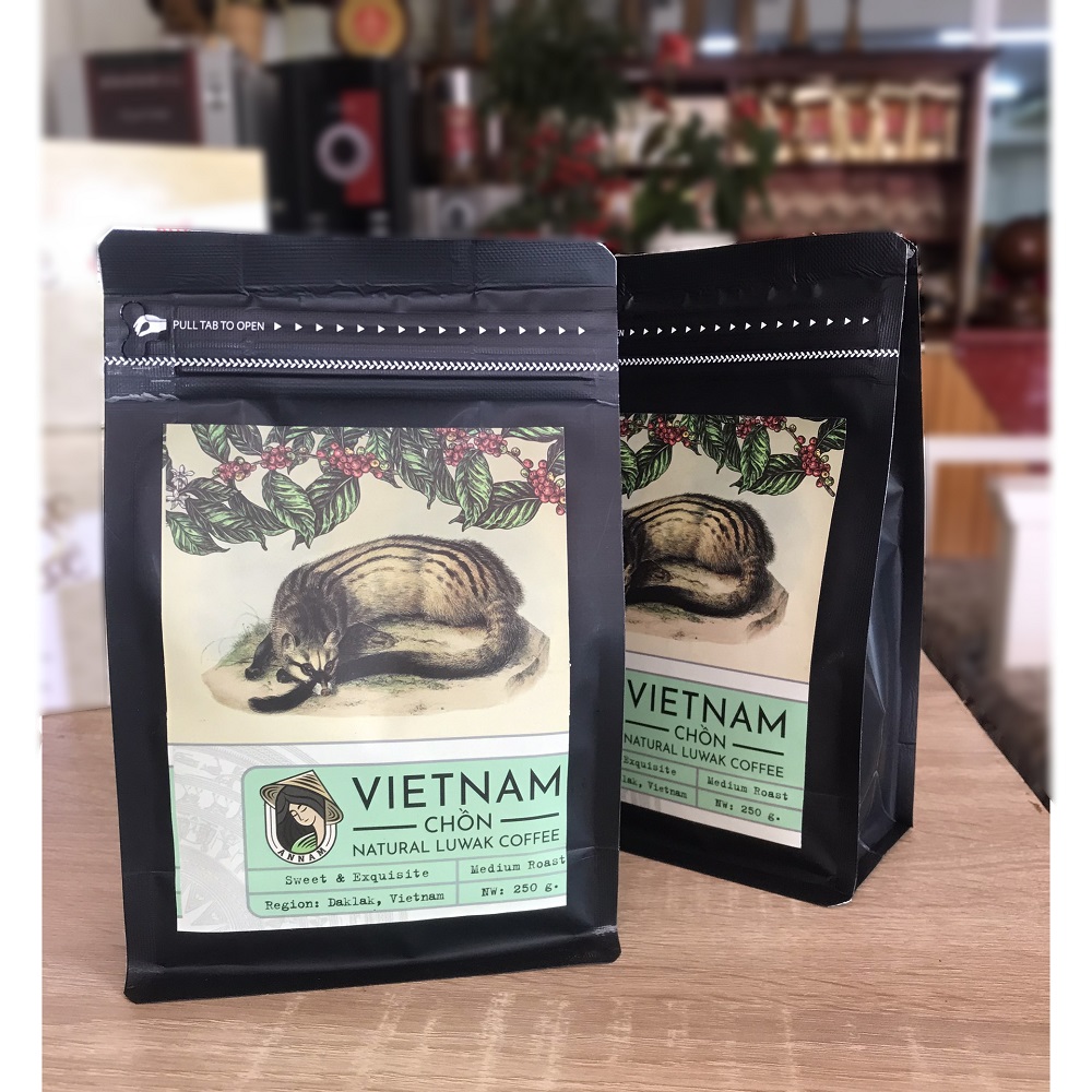 250 г в упаковке, жареные кофейные зерна Robusta Weasel из Вьетнама