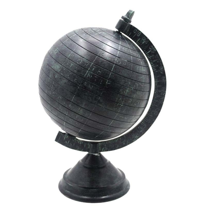 Beautiful Green Wood Aluminum Metal Globe with Round Base