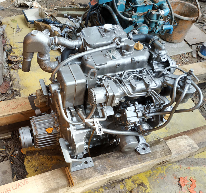 Yanmar, 3 цилиндра, морской дизельный, внутренний, маленький, спасательный, морской, водный, охлаждающий, как в новом состоянии, двигатель для лодки и яхты