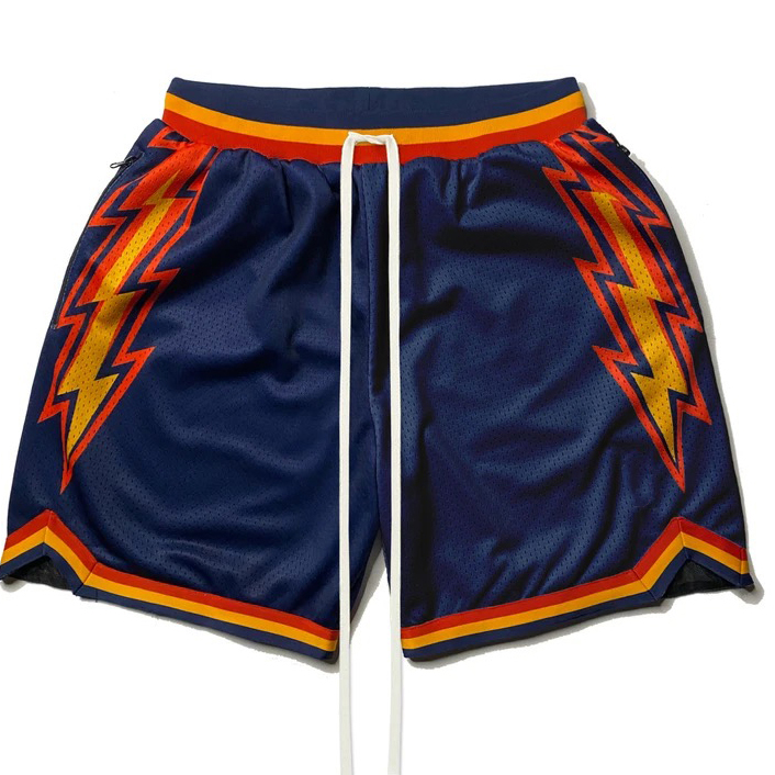 Custom designs embroidery logo mens basketball shorts with side 2 zipper pockets high quality mesh shorts