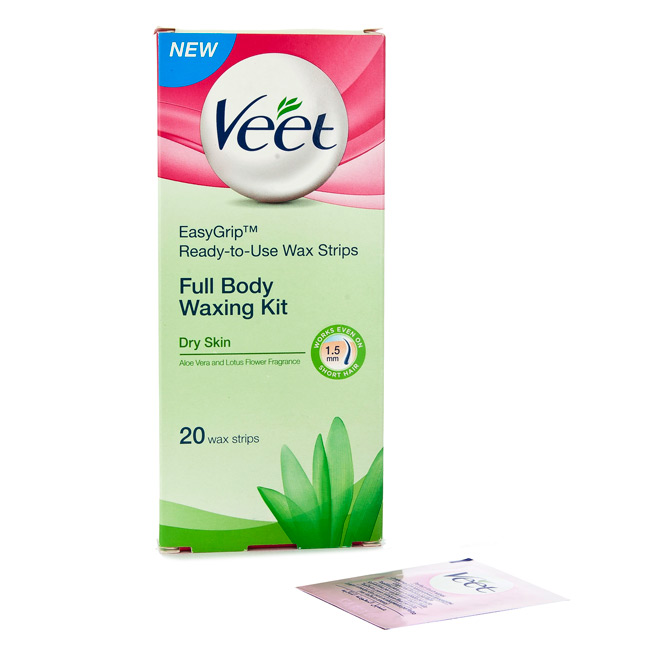 Восковые полоски Veet для сухой кожи, полный набор восковых полосок