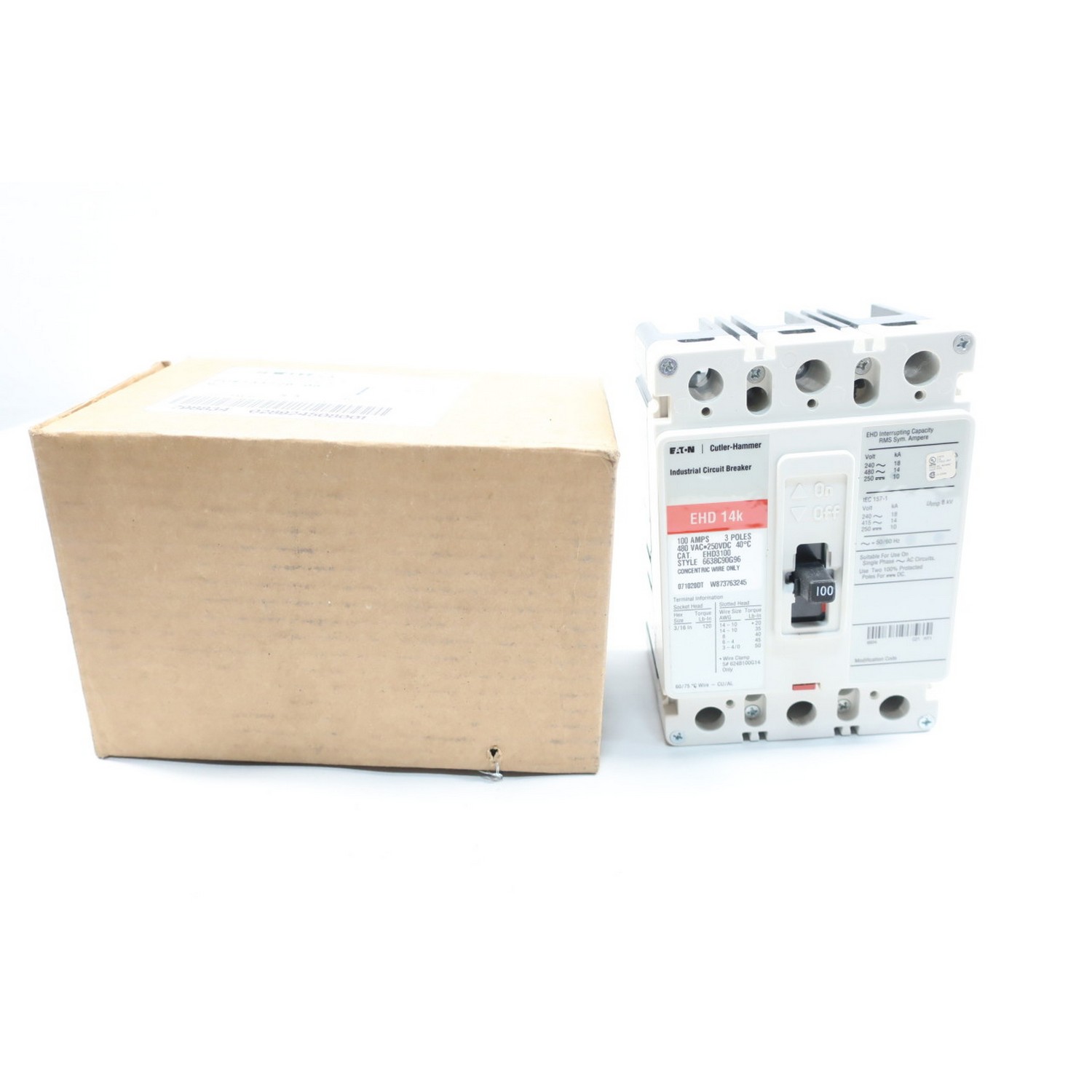 Отбойный молоток EHD3100 3P 100A AMP 480V-AC, автоматический выключатель в литом корпусе