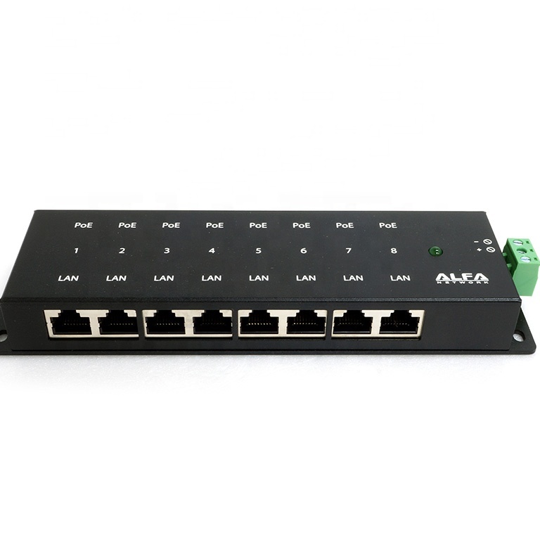 Пассивный инжектор APOE08G с 8 портами Gigabit PoE