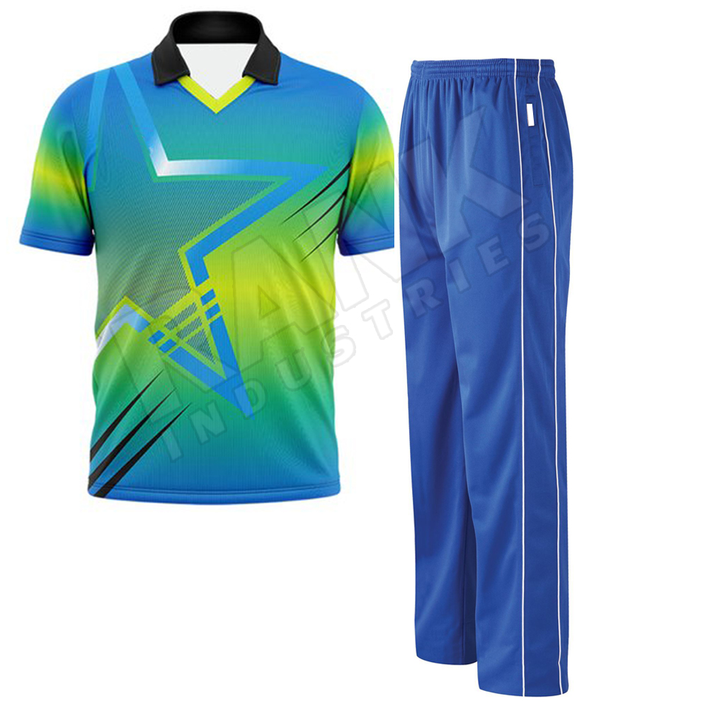 High Quality 100% Polyester Dry Fit Custom Cricket Uniforms