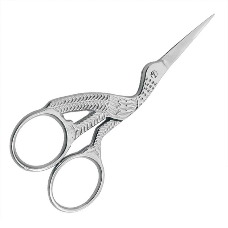 Fancy Embroidery Scissors Silver Color Bird Shape Crane Scissors Thread Cutting Scissors