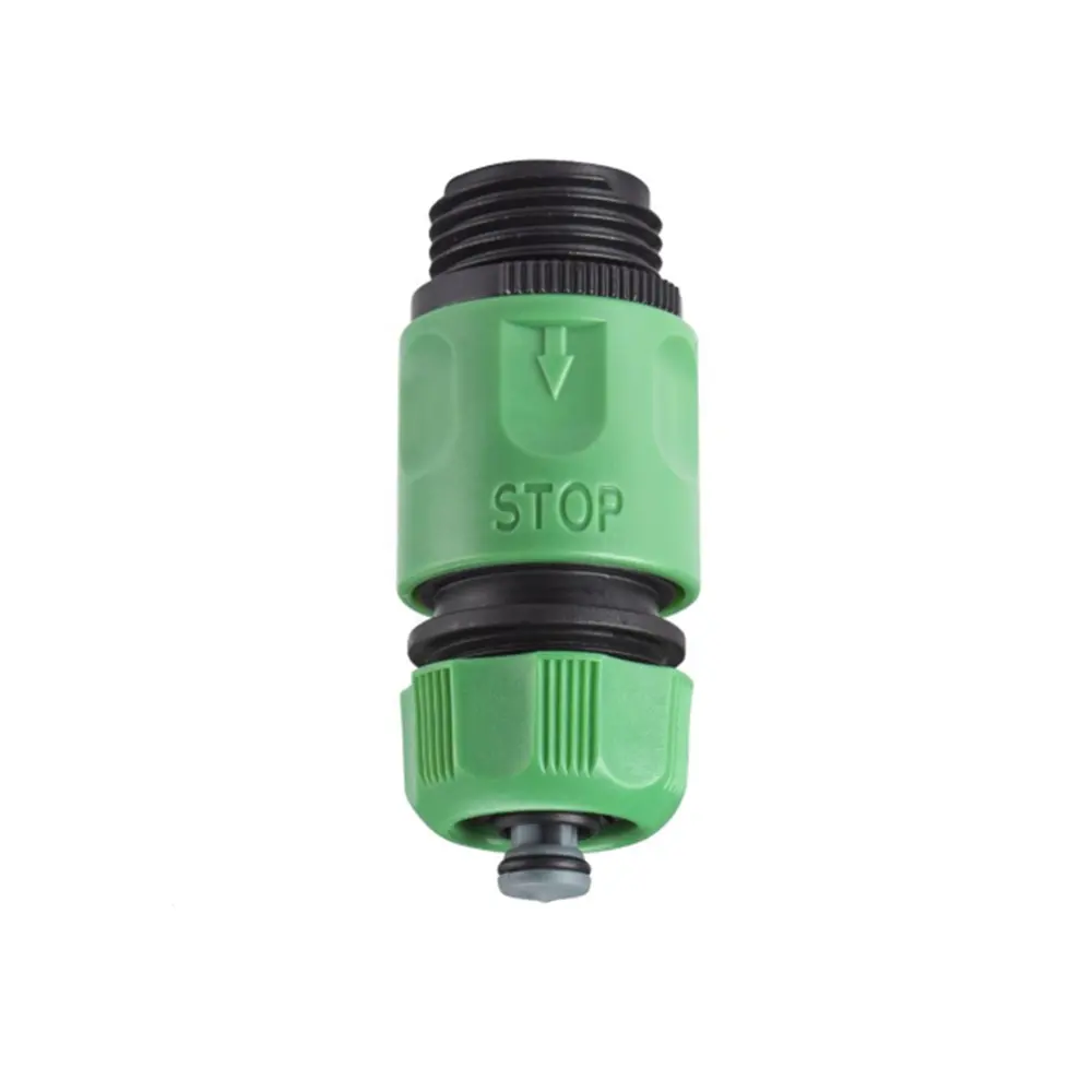 1/2'' 5/8" Male Water Stop Garden Plastic Connector Quick Screw Hose Connector Stop Water Flow Automatically When Disconnect