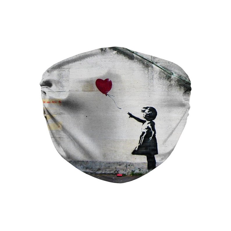 Banksy-Girl With Heart Shaped Balloon Sublimation Face-Mask