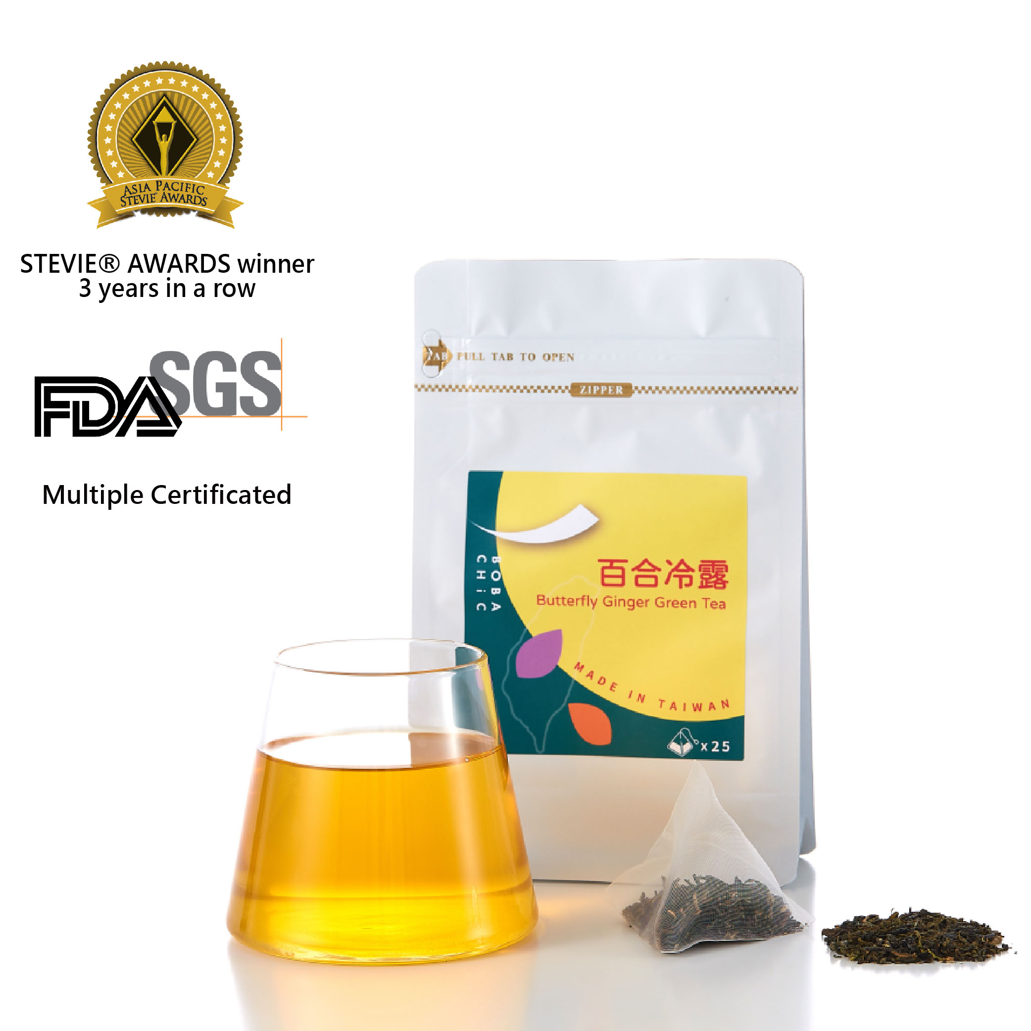 BOBA CHiC Made in Taiwan Butterfly Ginger Green Tea for Milk Tea