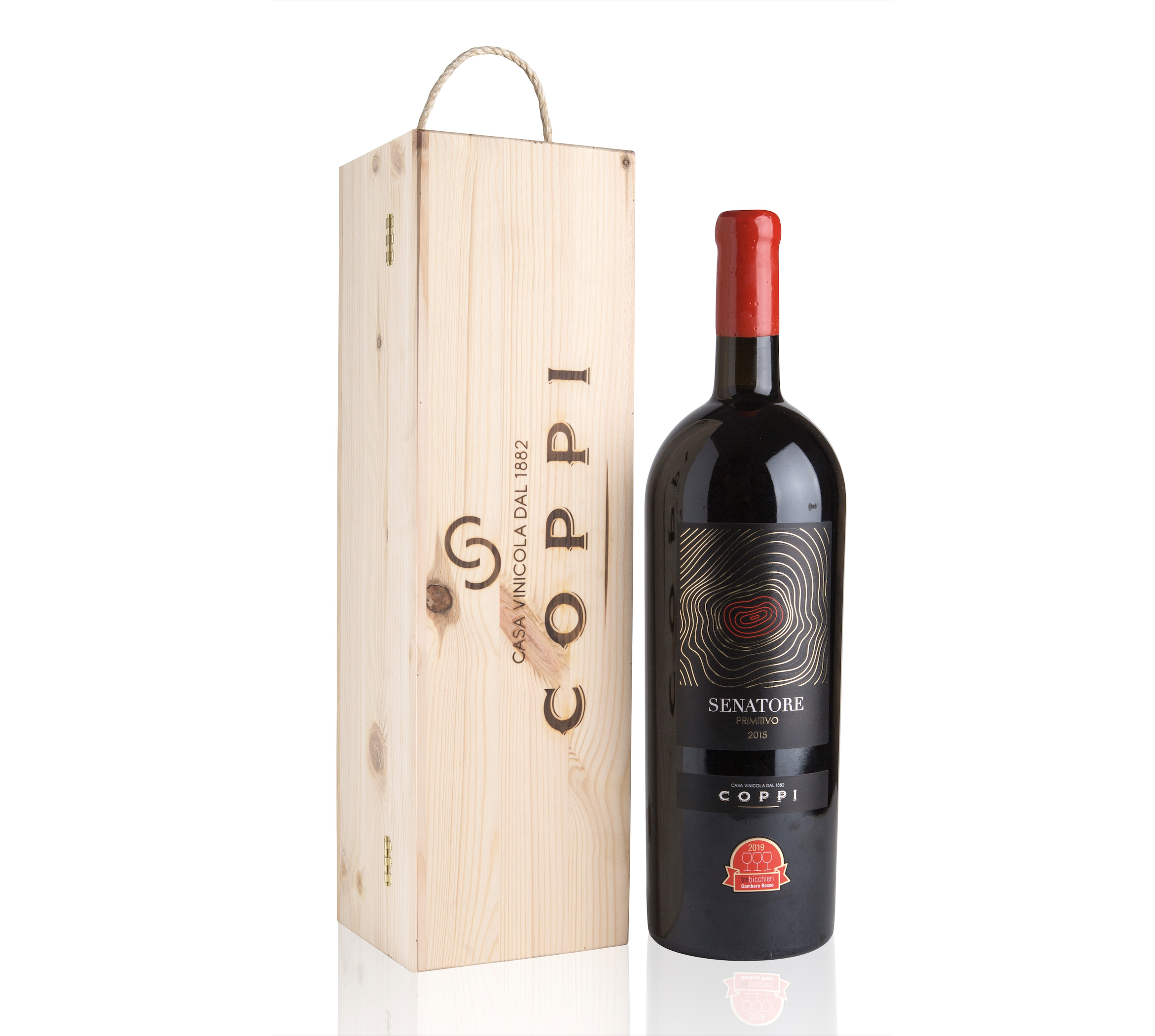 Винтажное вино Primitivo «Senatore» Magnum 3L, дока/доц, доппль купельного дерева, винтажное вино 2015, итальянская Лилия, красное сухое вино