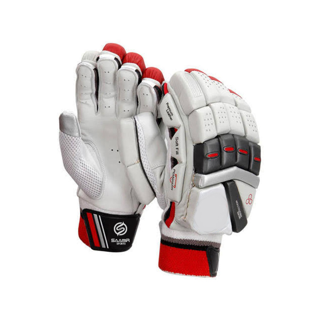 Red and White design Custom Cricket batting gloves comfortable cricket gloves / Customize logo size and color