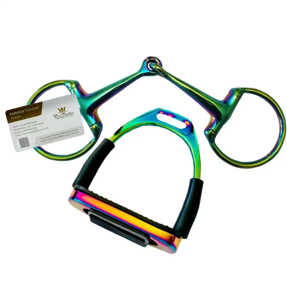 Rainbow Flexi Stirrups and Eggbutt Snaffle Rainbow stirrups Rainbow bits