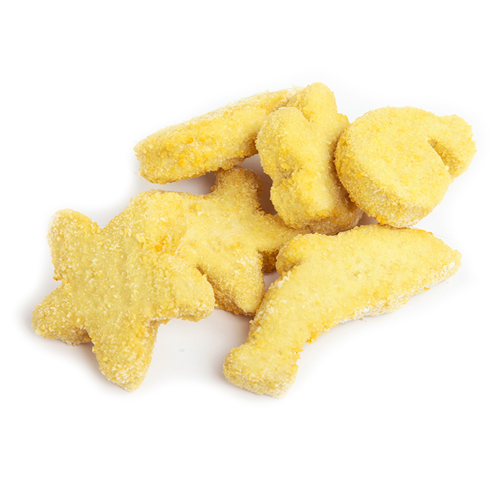 Breaded fish cake figures wholesale prices, in stock
