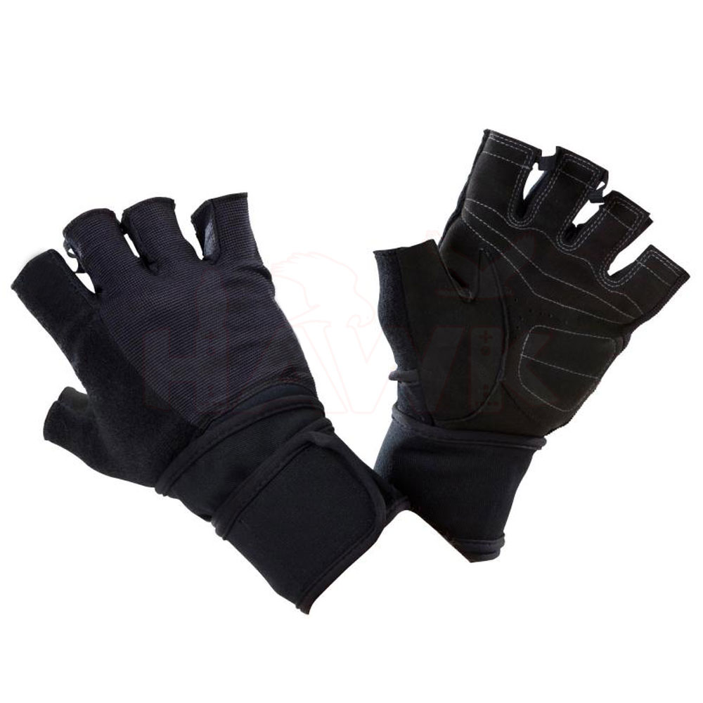 Strong Grip Full Palm Protection Breathable Weightlifting Gloves / Weight Lifting Gloves For With Wrist Wrap Support