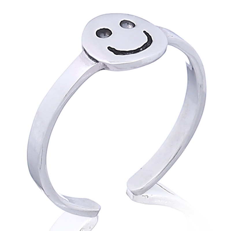 Кольцо с острым носком Happy Face из стерлингового серебра