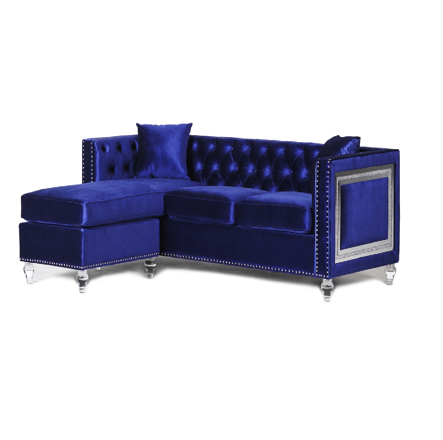 Hazel Blue Reversible Sofa Chaise