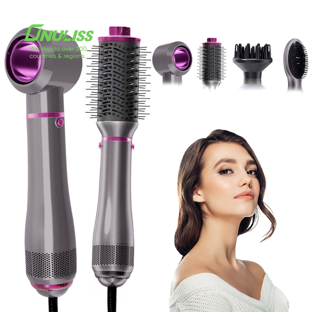 One-Step Hair Brush Dryer Air Hot Comb Hair Curler Straightener Hot Air Rotating Curling Hair Dryer Brush